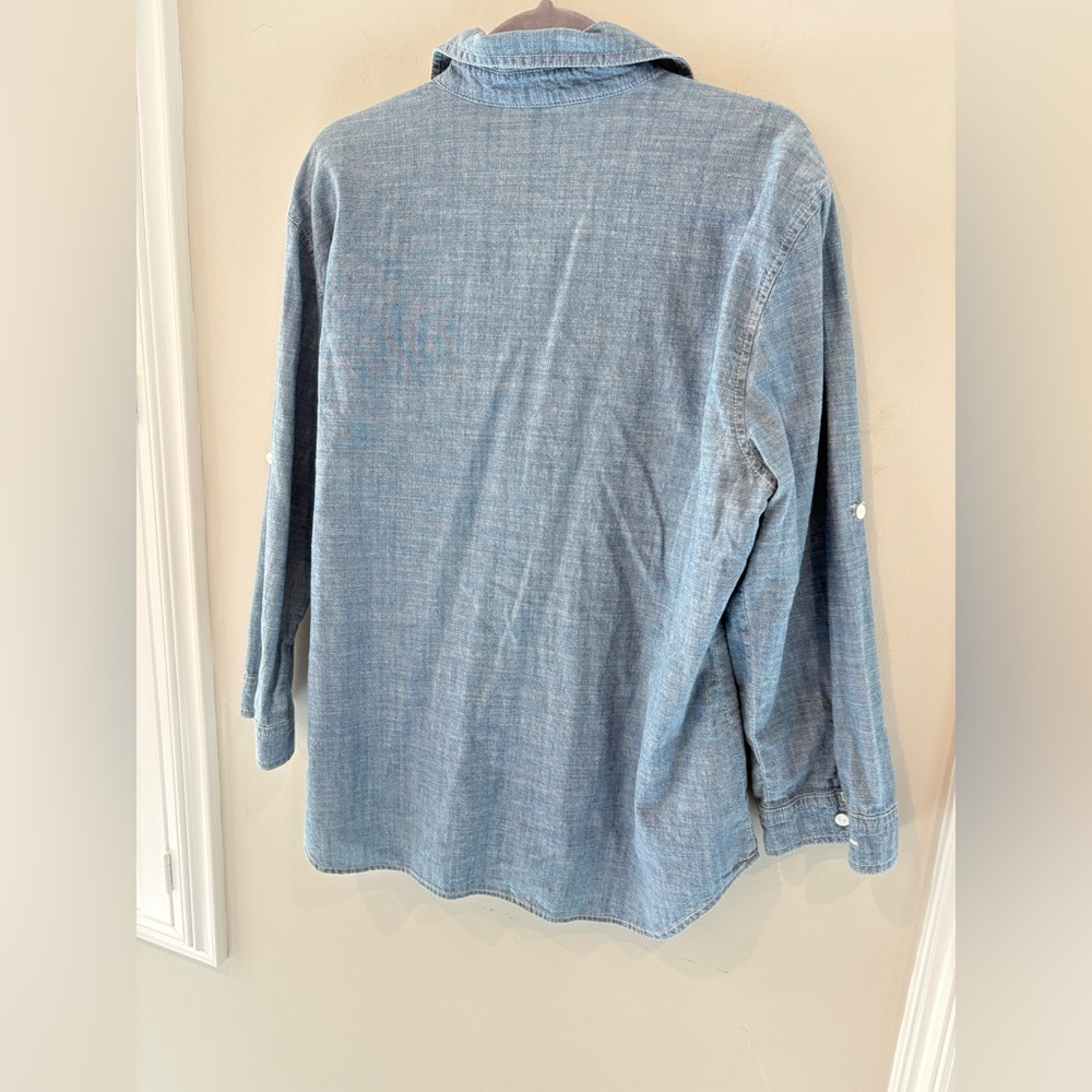 Blue Denim Button-Up Shirt - Picture 5 of 6